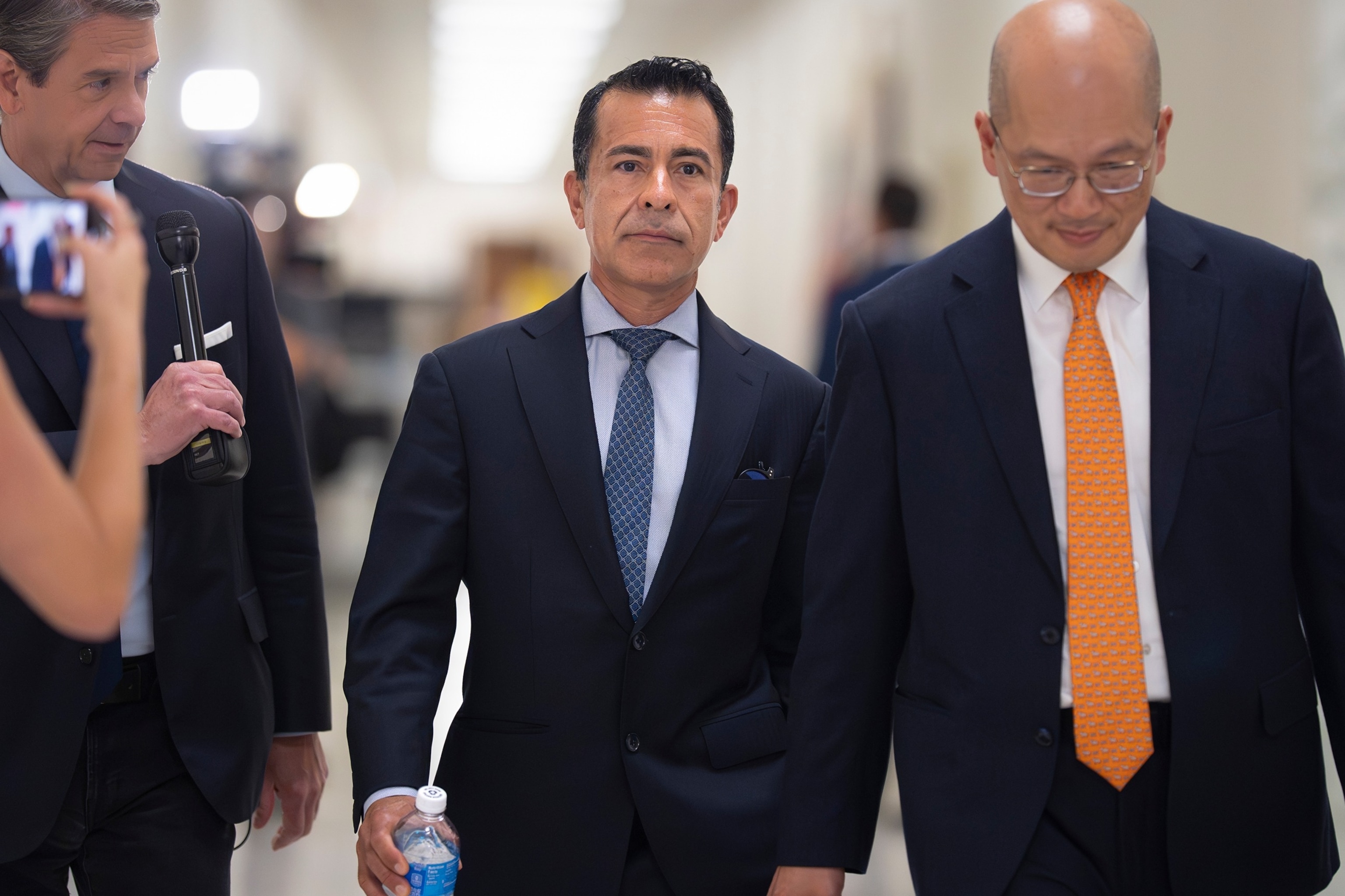 PHOTO: Anthony Bernal arrives for a deposition under subpoena from Republicans on the House Oversight Committee investigating former President Joe Biden's mental fitness while in office, at the Capitol in Washington, July 16, 2025.